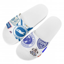 Brighton & Hove Albion F.C Slides Pool Slider Slide On Sandals - Brighton & Hove Albion F.C Mania Collage Logo