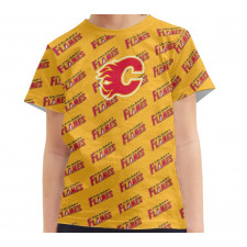 NHL Calgary Flames Tee T-Shirt - Calgary Flames Medley Monogram Wordmark