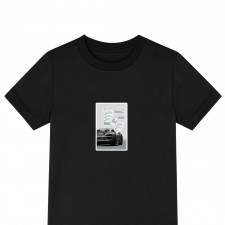 Porsche Tee Shirt T-Shirt Short Sleeve - Porsche 918 Spyder Silver Back Illustration