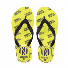 MLS Nashville SC Flip Flops Thongs V-Strap Sandals - Nashville Soccer Club Medley Monogram Wordmark