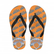 NBA New York Knicks Flip Flops Thongs V-Strap Sandals - New York Knicks Medley Monogram Wordmark