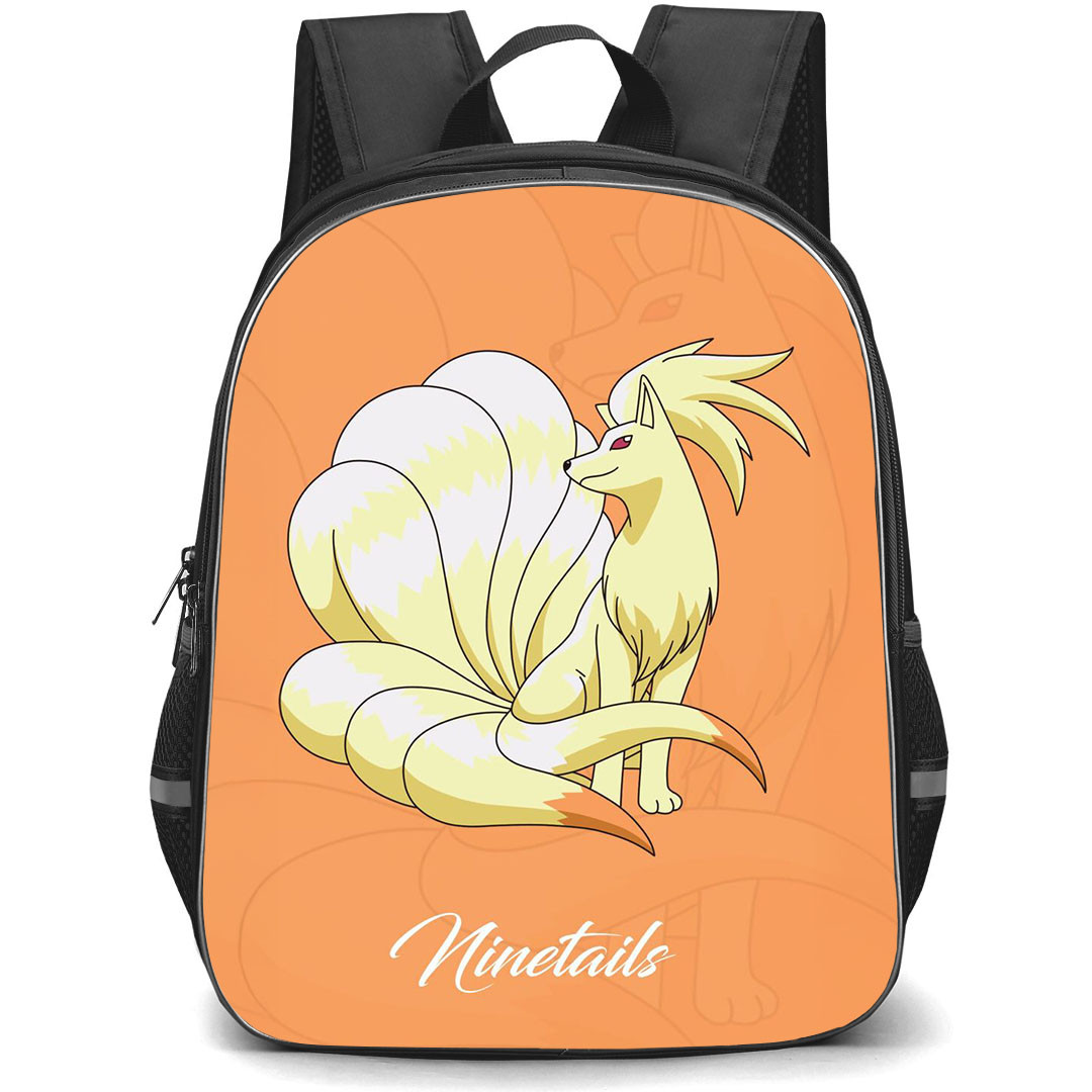 Pokemon Ninetales Backpack StudentPack - Ninetales Orange Background