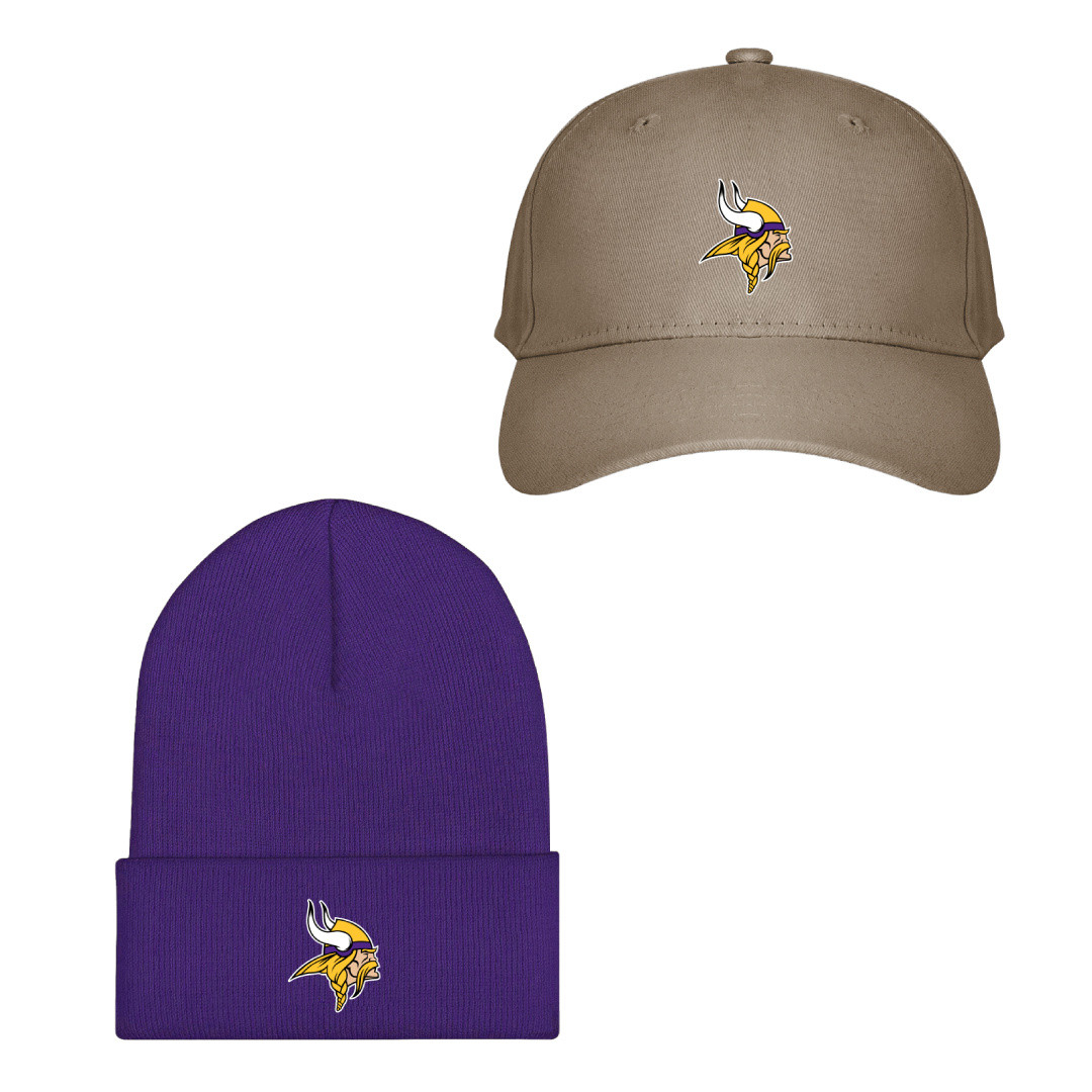 NFL Minnesota Vikings Baseball Cap Beanie Hat - Minnesota Vikings Team Single Logo