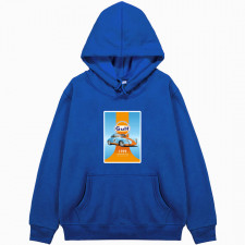 Porsche Hoodie Hooded Sweatshirt Sweater Jacket - Porsche 356A Illustration In Gulf Racing Colours