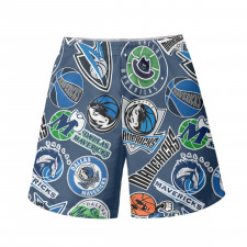 NBA Dallas Mavericks Beach Shorts Swim Pants Swimming Trunks - Dallas Mavericks Mania Collage Logo