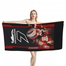 F1 Formula One Kimi Raikkonen Bath Beach Towel - Kimi Raikkonen 7 Wearing Racing Suit Poster