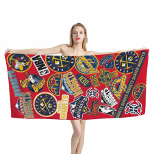 NBA Denver Nuggets Bath Beach Towel - Nuggest Mania Sticker Collage Icons