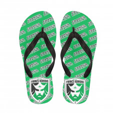 Francs Borains Flip Flops Thongs V-Strap Sandals - Borains Football Club Medley Monogram Wordmark