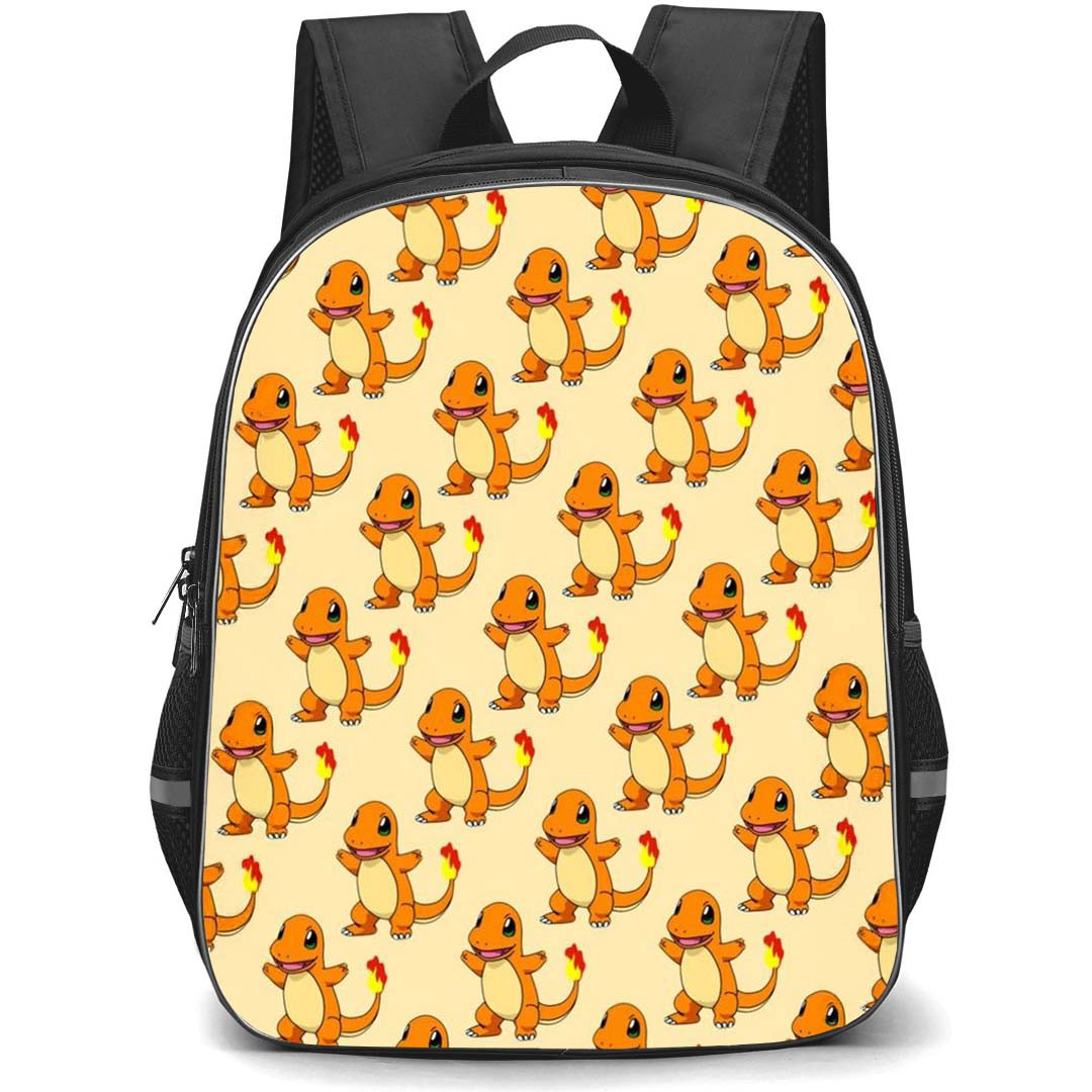 Pokemon Charmander Backpack StudentPack - Charmander Pattern Art Yellow Background