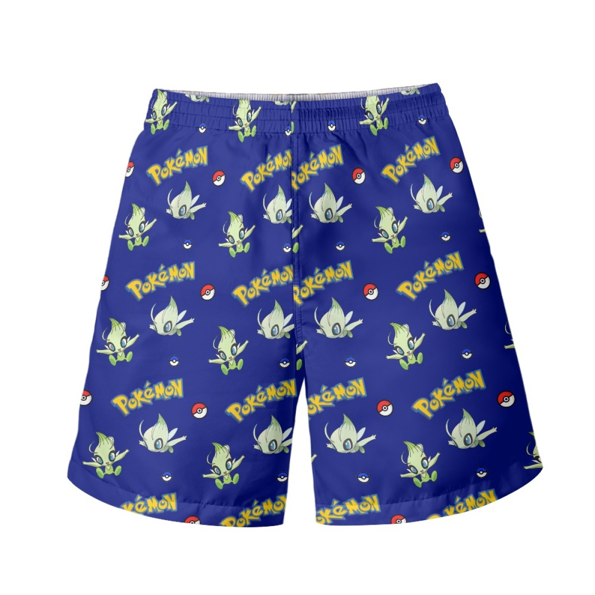 Pokemon Celebi Beach Shorts Swim Pants Swimming Trunks - Celebi Character Series Art