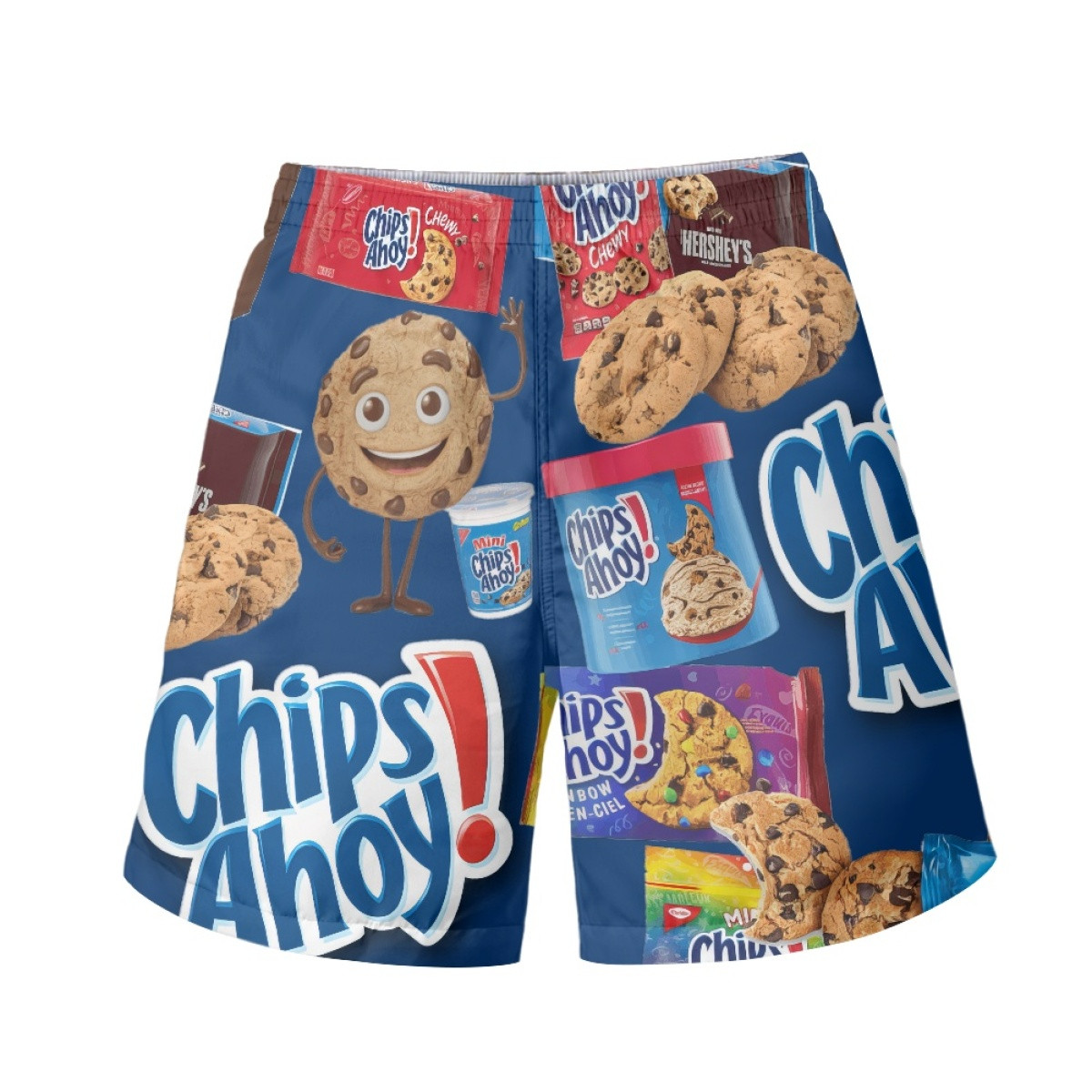 Chips Ahoy Beach Shorts Swim Pants Swimming Trunks - Chips Ahoy Mania Collage Logo