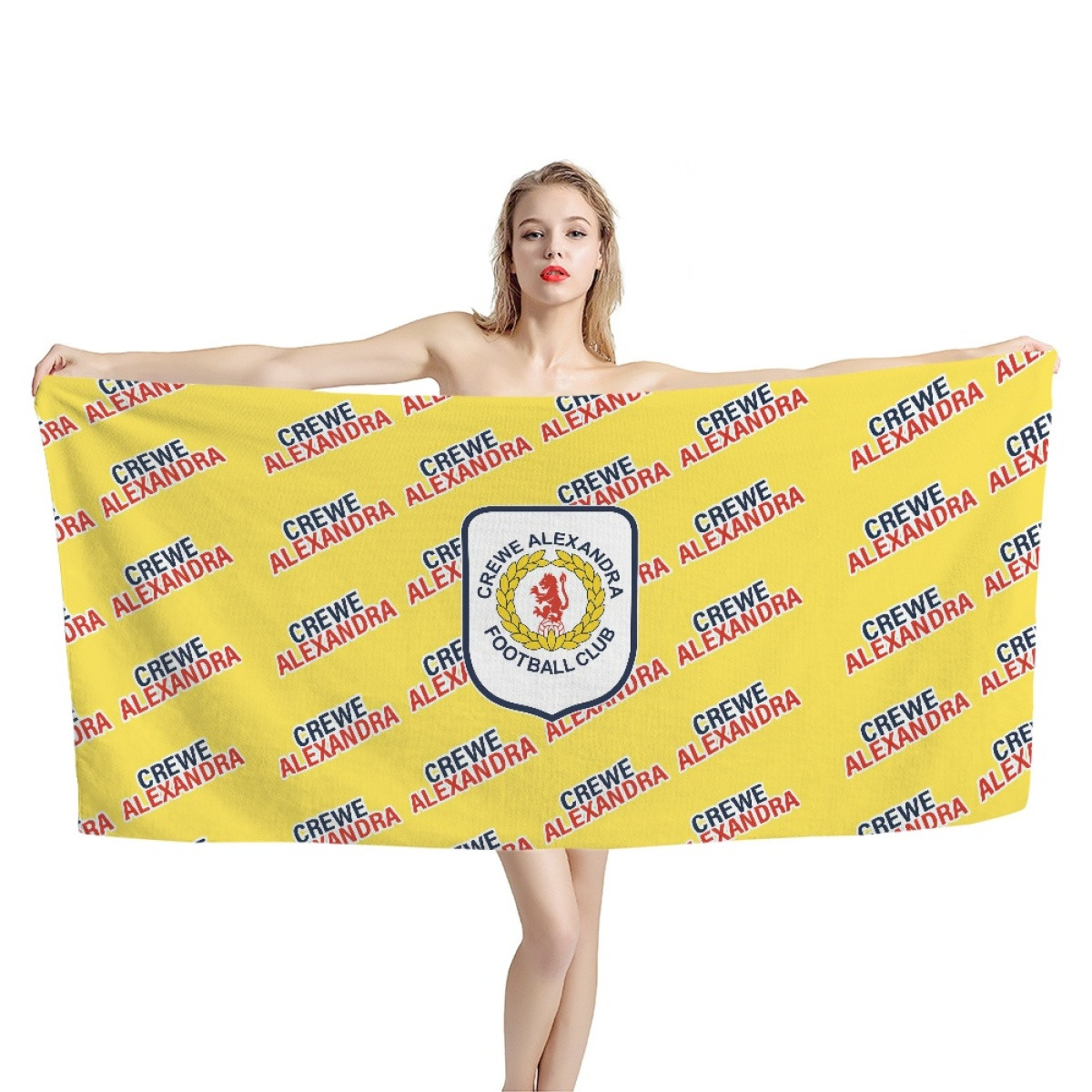 Crewe Alexandra FC Bath Beach Towel - Alexandra Football Club Medley Monogram Wordmark