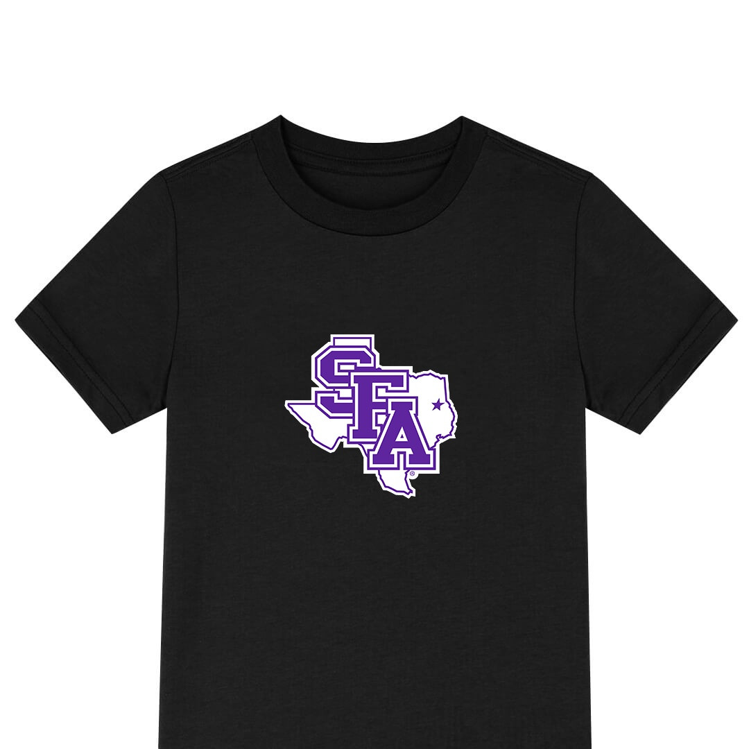Stephen F. Austin Lumberjacks Tee Shirt T-Shirt Short Sleeve - Stephen F. Austin State University Lumberjacks College Football Team Single Logo