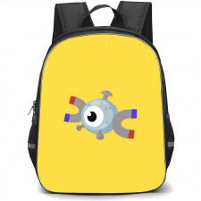 Pokemon Magnemite Backpack StudentPack - Magnemite Minimalist Art Yellow Background