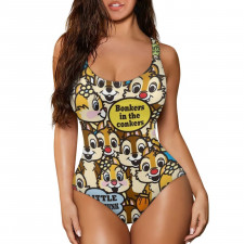 Chip N Dale One Piece Girls and Women's Swimsuit - Chip N Dale Avatar Collage Poster