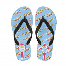 RC Celta DE Vigo Flip Flops Thongs V-Strap Sandals - Vigo Football Club Medley Monogram Wordmark