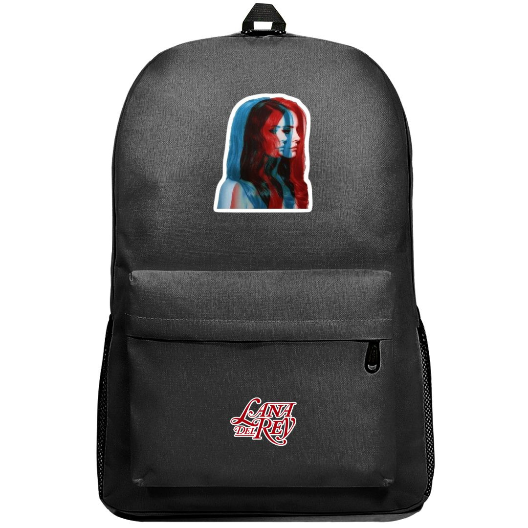 Lana Del Rey Backpack SuperPack - Lana Del Rey Side Portrait Sticker Art