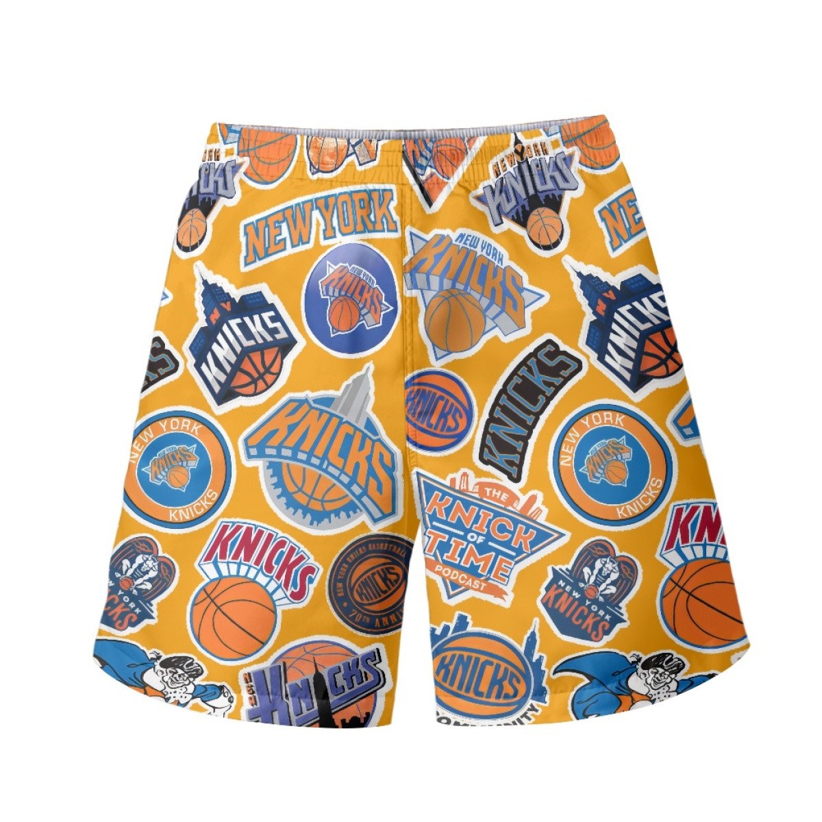 NBA New York Knicks Beach Shorts Swim Pants Swimming Trunks - New York Knicks Mania College Logo