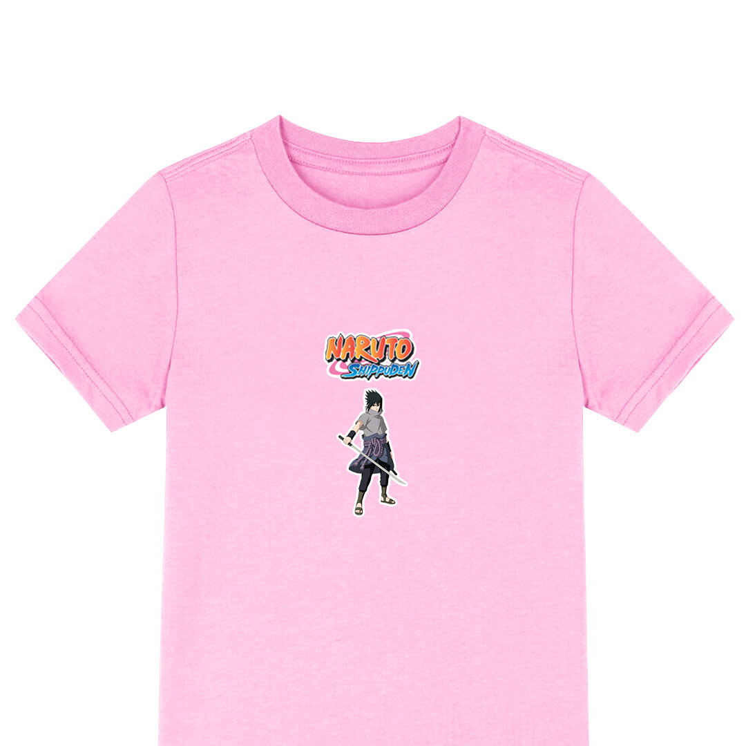 Naruto Shippuden Sasuke Uchiha Tee Shirt T-Shirt Short Sleeve - Sasuke Uchiha Defensive State