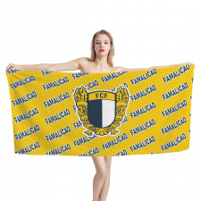 FC Famalicao Bath Beach Towel - Famalicao Football Club Medley Monogram Wordmark