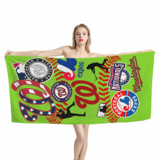 MLB Washington Nationals Bath Beach Towel - Washington Nationals Mania Collage Logo