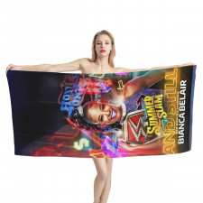 WWE Bianca Belair Bath Beach Towel - Bianca Belair Summer Slam Championship Belt