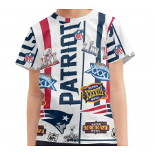NFL New England Patriots Tee T-Shirt - New England Patriots Super Bowl Championship Mania Collage Logo