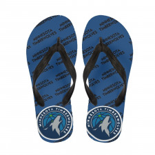 NBA Minnesota Timberwolves Flip Flops Thongs V-Strap Sandals - Minnesota Timberwolves Medley Monogram Wordmark