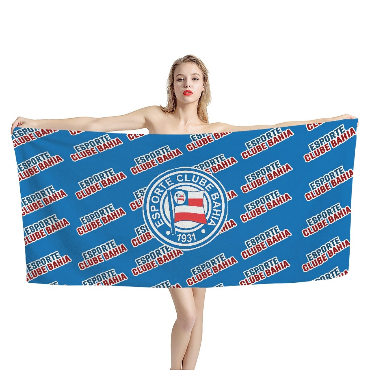 Esporte Clube Bahia Bath Beach Towel - Esporte Clube Bahia Football Club Medley Monogram Wordmark
