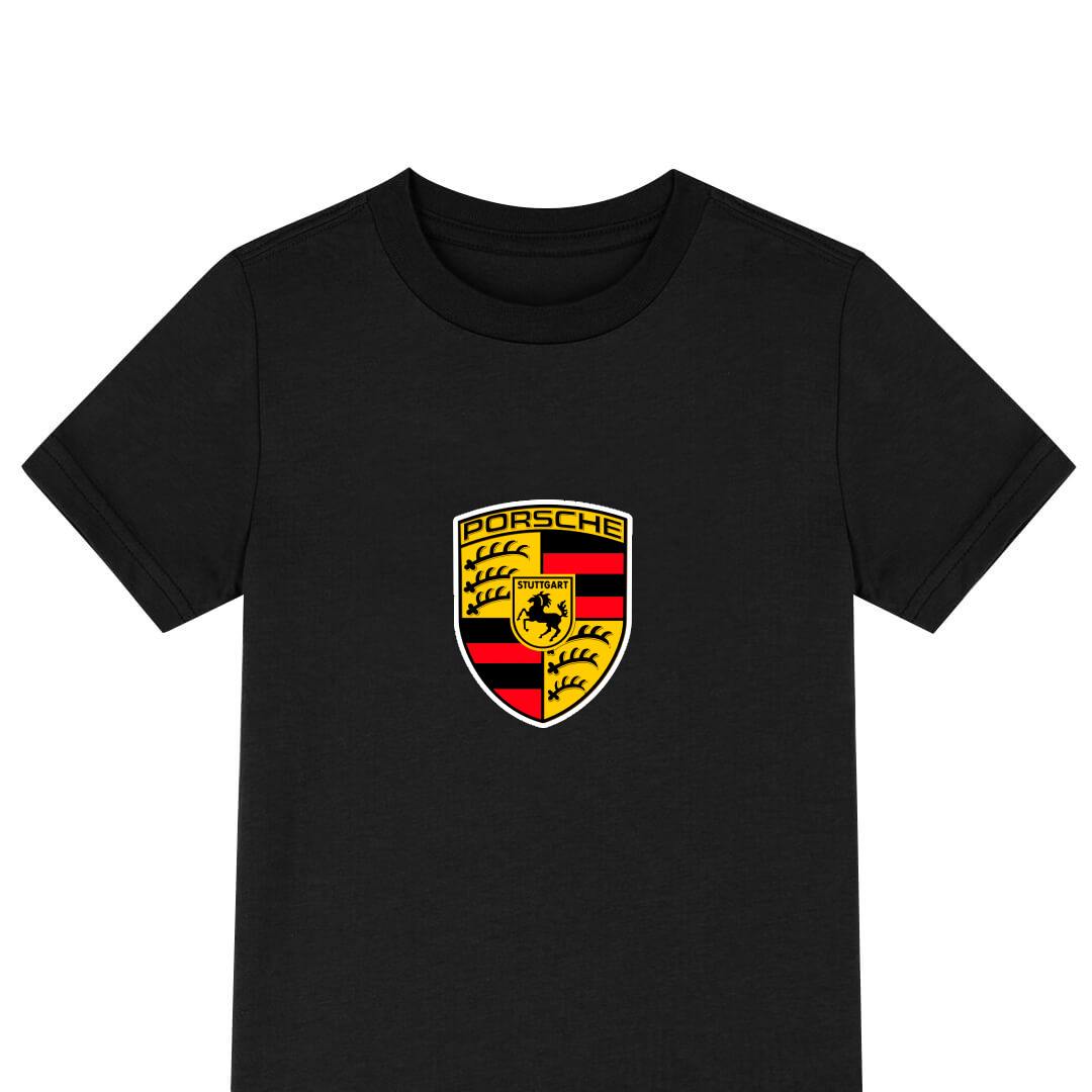 Porsche Tee Shirt T-Shirt Short Sleeve - Porsche Logo Illustration