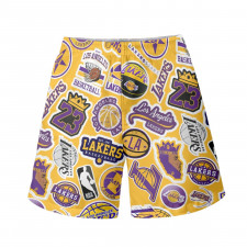 NBA Los Angeles Lakers Beach Shorts Swim Pants Swimming Trunks - Los Angeles Lakers Mania College Logo