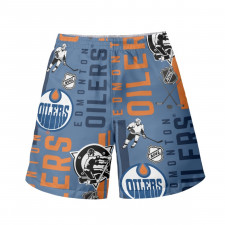 NHL Edmonton Oilers Beach Shorts Swim Pants Swimming Trunks - Edmonton Oilers Mania Collage Logo