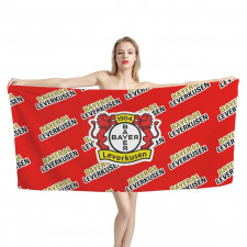 Bayer Leverkusen Football Club Bath Beach Towel - Leverkusen Football Club Medley Monogram Wordmark
