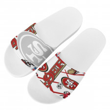 NFL San Francisco 49ers Slides Pool Slider Slide On Sandals - San Francisco 49ers Super Bowl Championship Mania Collage Logo