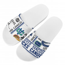 NHL Vancouver Canucks Slides Pool Slider Slide On Sandals - Vancouver Canucks Mania Collage Logo