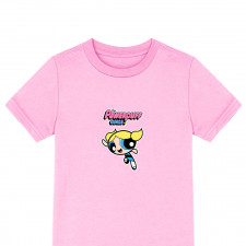 Powerpuff Girls Bubbles Tee Shirt T-Shirt Short Sleeve - Bubbles Flying Character Art