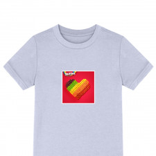 Skittles Tee Shirt T-Shirt Short Sleeve - Skittles Fruits Chewy Lollies Heart Shape On Red Background