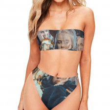 Billie Eilish Bandeau Bikini Two Piece Women's Swimsuit - Billie Eilish Collage