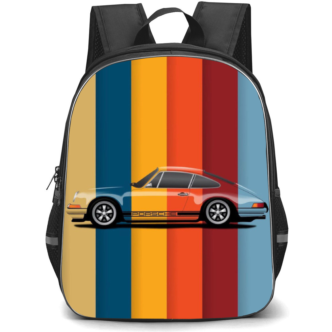Porsche Backpack StudentPack - Minimalist Rainbow Stripe Car