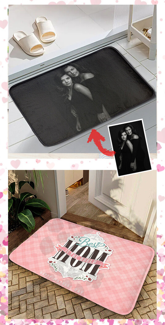Mother's Day Custom Door Mat Floor Mat Bath Mat Photo Upload Personalised - Customized Mat For Mom