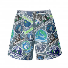 NBA Minnesota Timberwolves Beach Shorts Swim Pants Swimming Trunks - Minnesota Timberwolves Mania College Logo