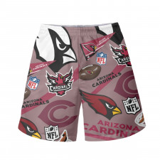 NFL Arizona Cardinals Beach Shorts Swim Pants Swimming Trunks - Arizona Cardinals Mania Collage Logo