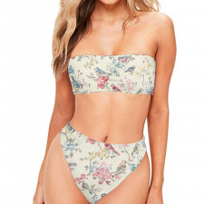 Cath Kidston Bandeau Bikini Two Piece Women's Swimsuit - Birds Print