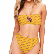 NFL Arizona Cardinals Bandeau Bikini Two Piece Women's Swimsuit - Arizona Cardinals Medley Monogram Wordmark