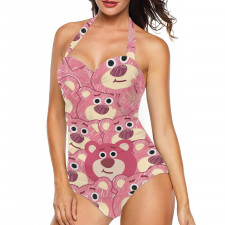 Toy Story Lotso Tankini Halter One Piece Women's Swimsuit - Lotso Avatar Pattern Art