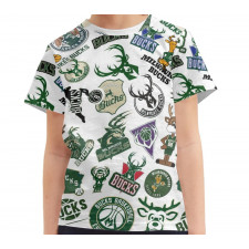 NBA Milwaukee Bucks Tee T-Shirt - Milwaukee Bucks Mania College Logo
