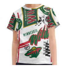 NHL Minnesota Wild Tee T-Shirt - Minnesota Wild Mania Collage Logo