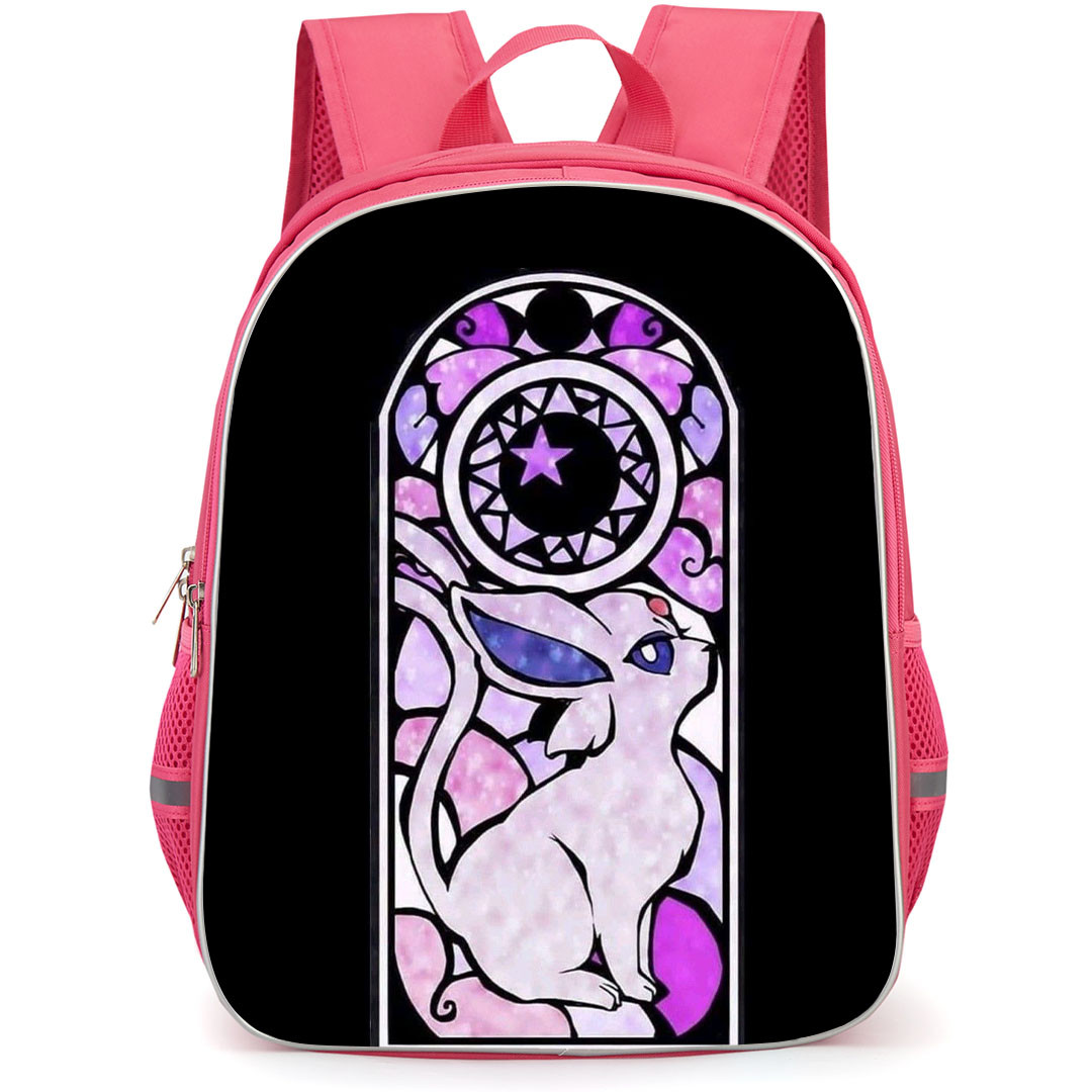Pokemon Espeon Backpack StudentPack - Espeon Watercolor Art On Black Background