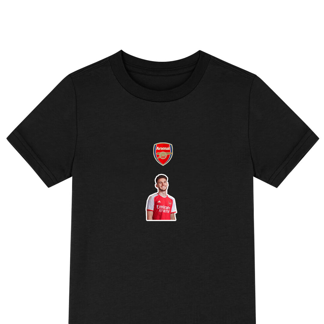 Declan Rice Tee Shirt T-Shirt Short Sleeve - Declan Rice Arsenal FC Smiling Sticker Art