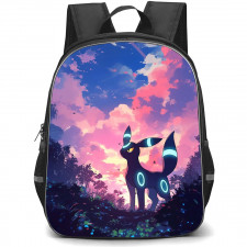 Pokemon Umbreon Backpack StudentPack - Umbreon Pink Blue Sky Anime Art